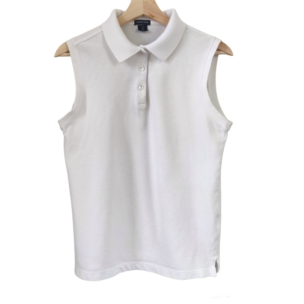Ashworth White Button-up Vest Shirt Medium
